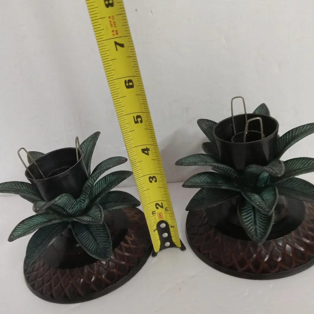 2 Pair Vintage/Antique Brass/Copper PALM TREE Candle Holder